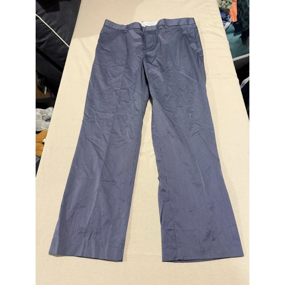 Bonobos Friday Men's Straight-Leg Pants‎ Stretch Chino Blue Tonal Stripe 36x30